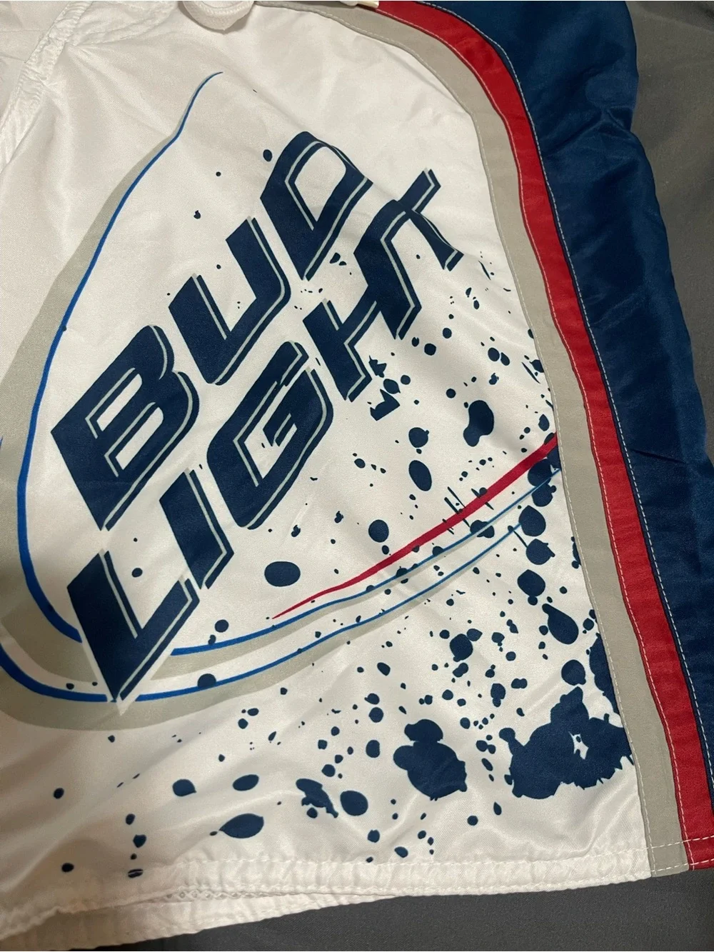 Budlight Men’s White & Navy Swim Shorts